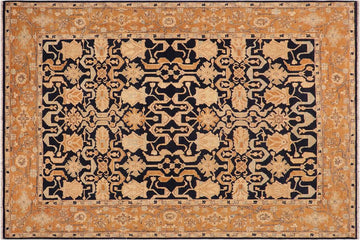 handmade Traditional Kafkaz Chobi Ziegler Blue Orange Hand Knotted RECTANGLE 100% WOOL area rug 8 x 10